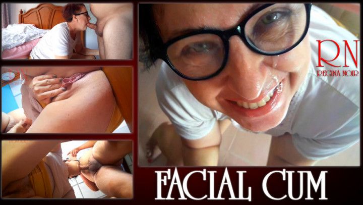 Blowjob Cum on face Cum on glasses. FULL