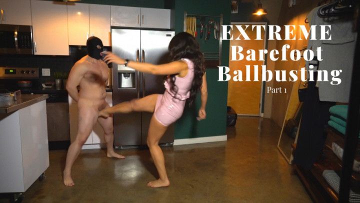 Extreme Barefoot Ballbusting Part 1