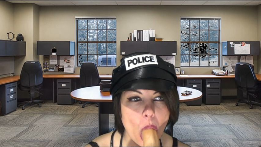 Police woman sucking arrested cock