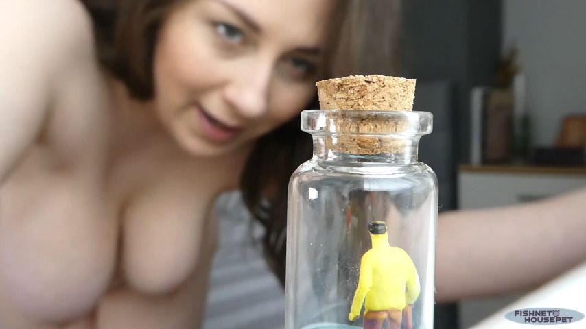 Tiny Man Trapped In A Glass Jar