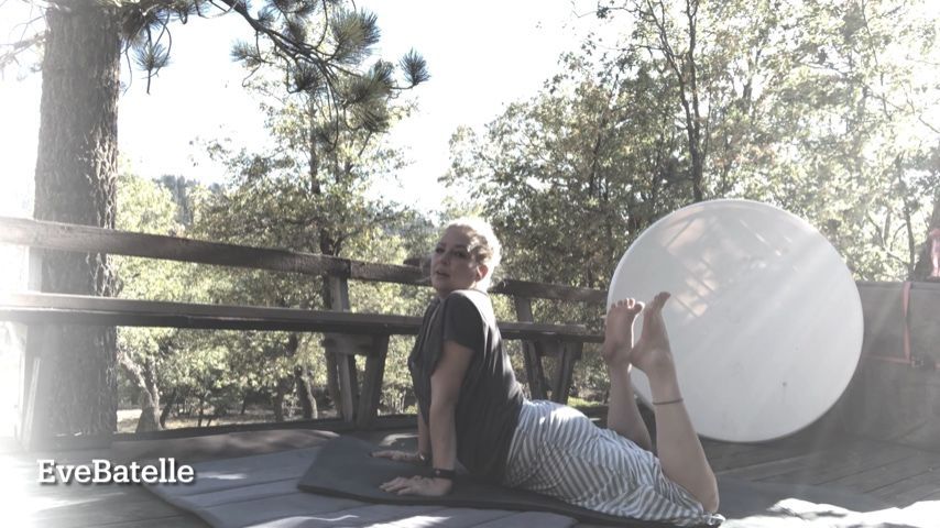 Outdoor Mountain Yoga In Long Skirt