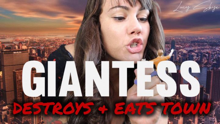 Giantess Destroys and Eats Town