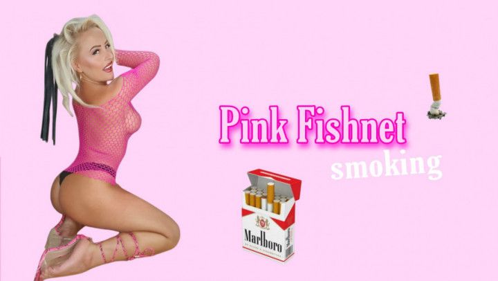 Smoking in Pink Fishnets