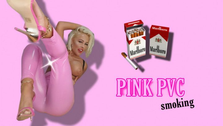 Smoking in Pink PVC Leggings