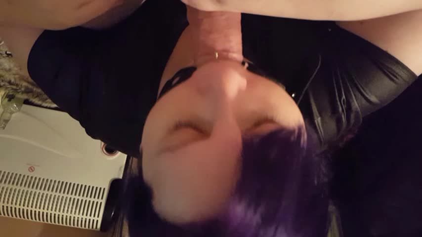 Gagged Blowjob Cum On My Face and Mouth