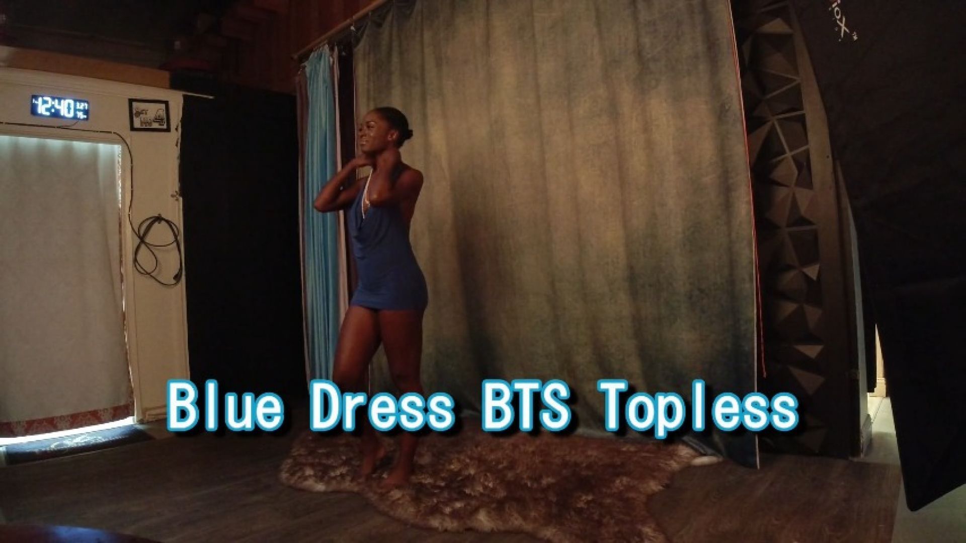 Blue Dress Shoot BTS Topless