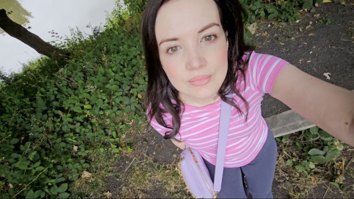 Cheeky blue leggings outdoor wetting peeing