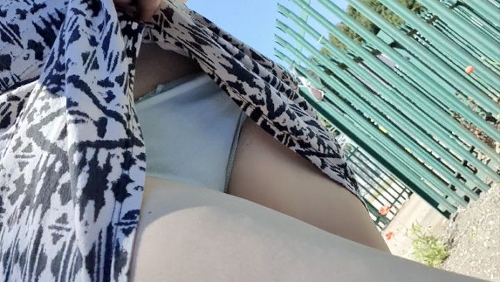 Outdoor panty wetting desperation peeing