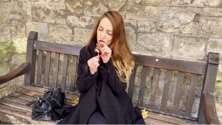 Liz Rainbow smoking a Cohiba Cigar