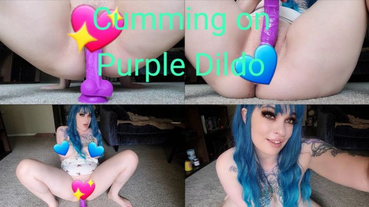 Cumming on Purple Dildo