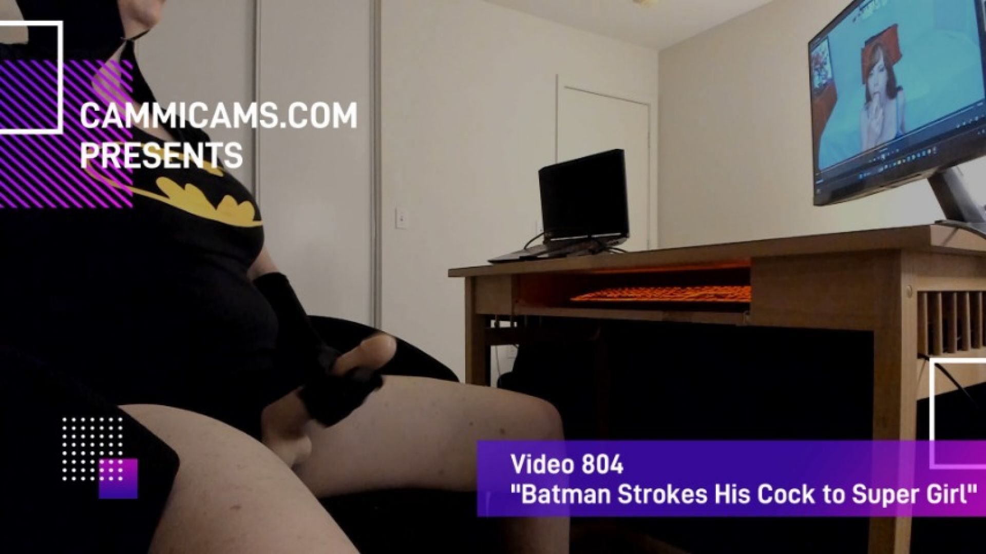 CammiCams Video 804 Batman Stokes His Cock to Super Girl