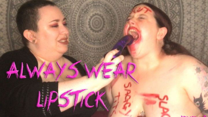 Messy Lesbian BBW Lipstick Domination