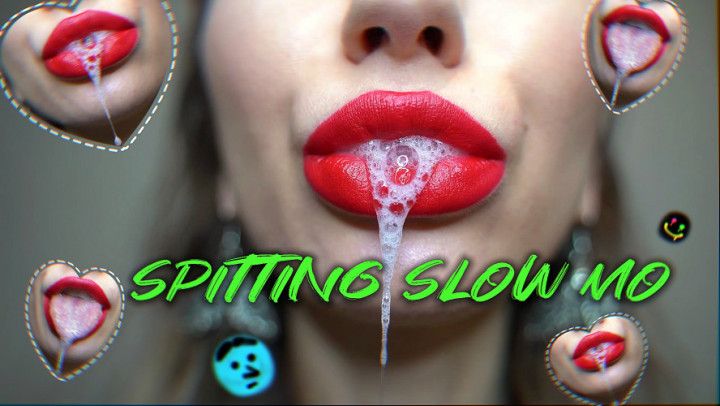 Red lips spit play slow mo 3