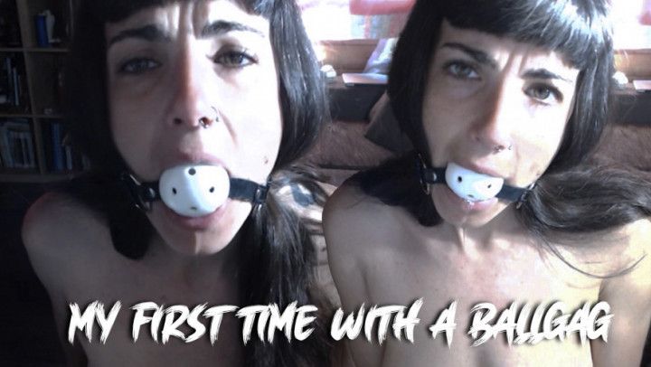 My first time with a BallGag + Drooling