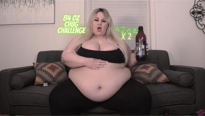 84oz Chug Challenge! Burps Bloated BBW