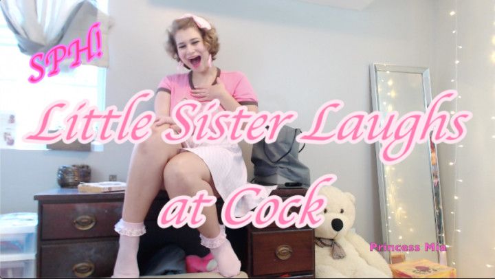 Little Sister Laughs at Cock