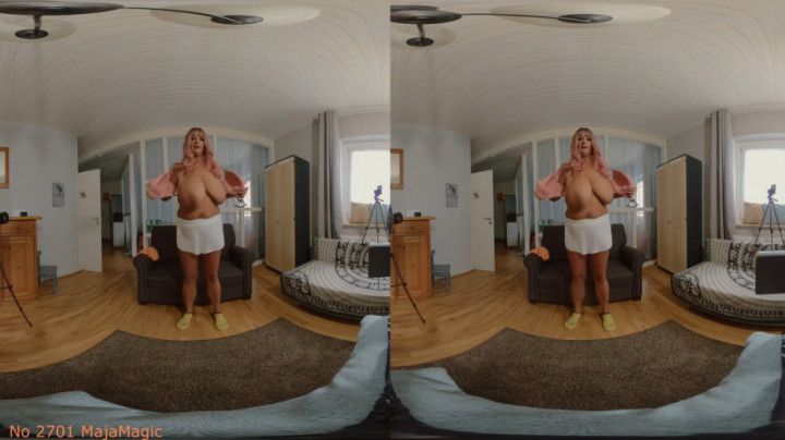 VR180 3D - Emilia is the Bra Destroyer