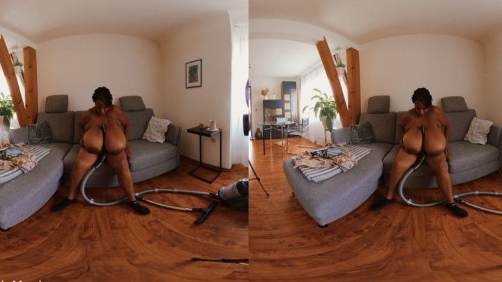 VR 180 3D - Pam is cleaning the Living Room