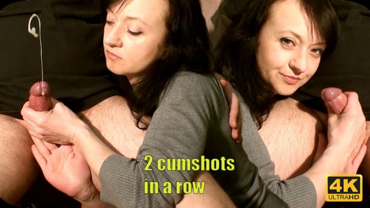 Jerking and blowing with 2 cumshots