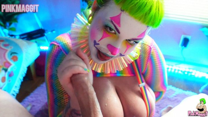 Horny BBW Clown Sucks and Fucks