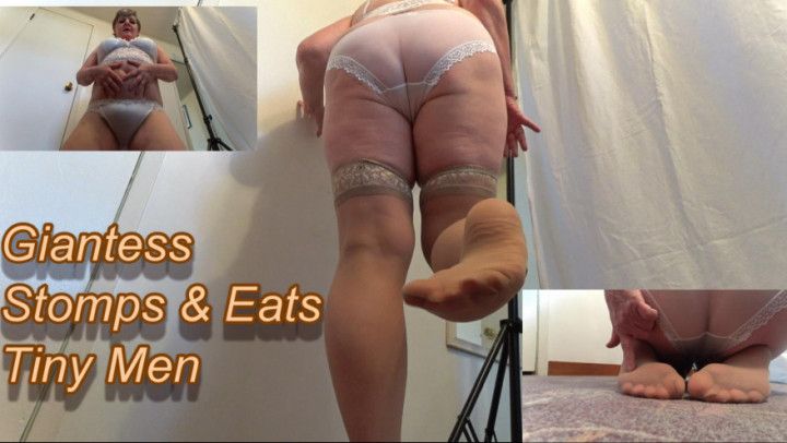 Giantess Stomps and eats tiny men