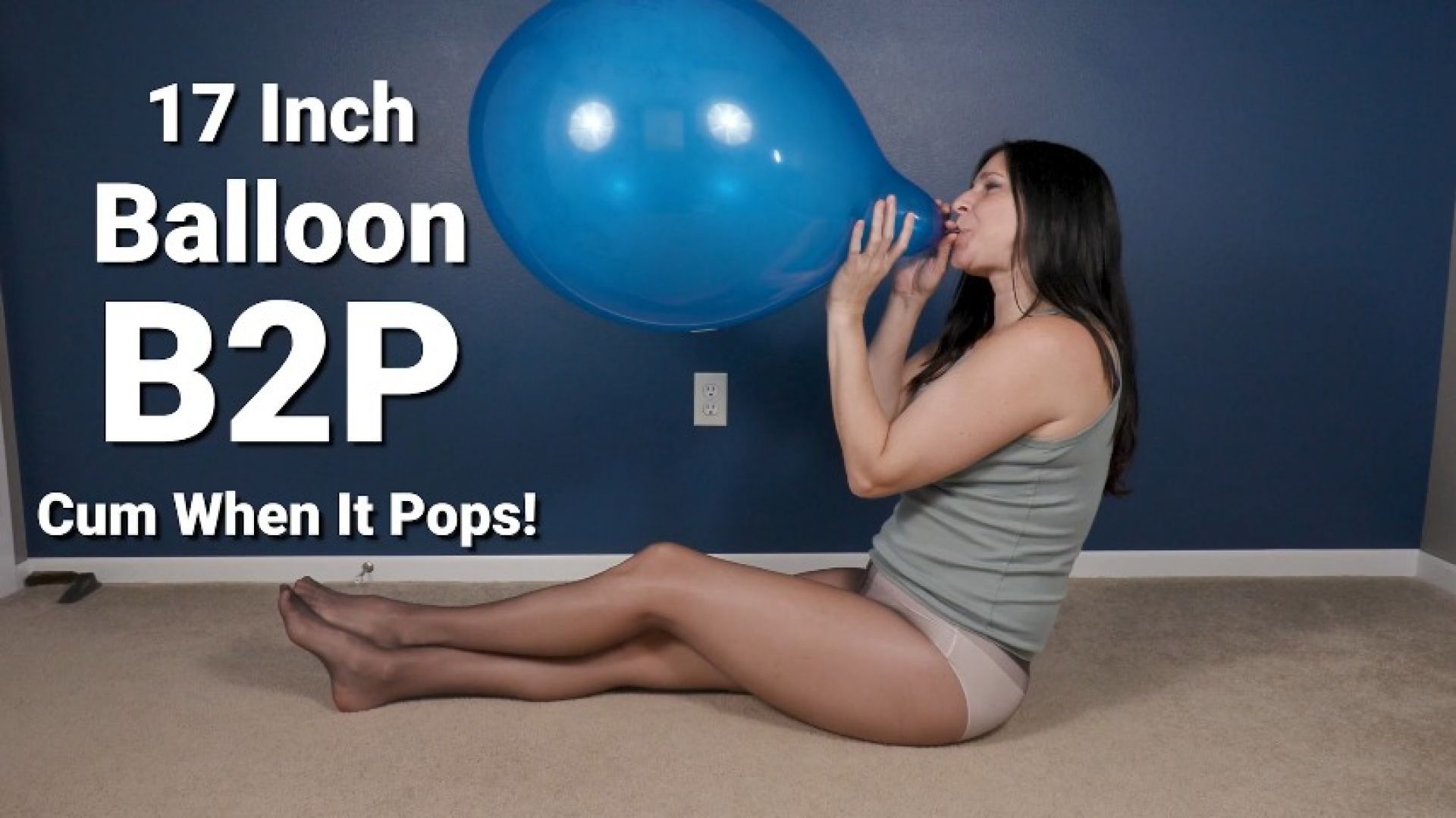 Blow Up Blue 17 Inch Balloon Blow2pop Cum When Pops