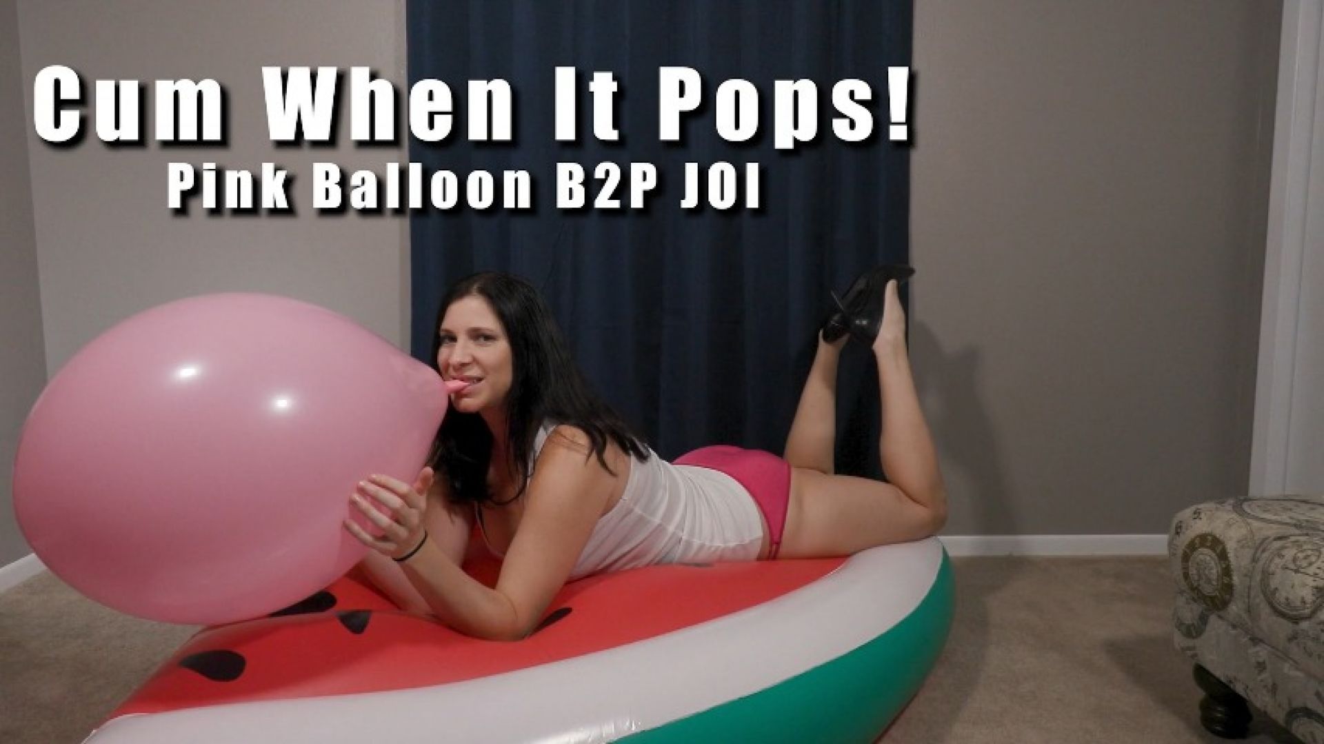 Cum When It Pops Pink Balloon B2P JOI Watermelon Inflatable