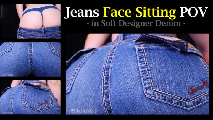 Jeans Face Sitting POV in Blue Jeans