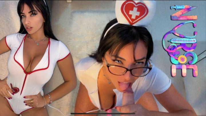 Sexy latina nurse  cosplay blowjob facial and female orgasm