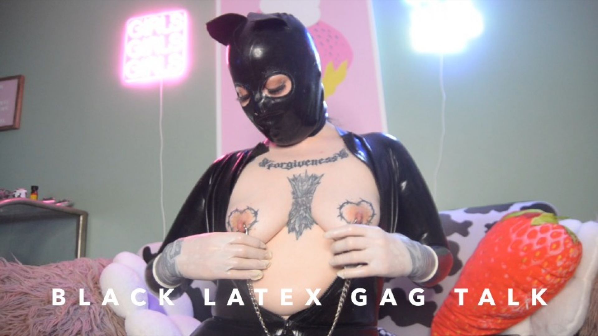 Black Latex Gag Talk Fetish