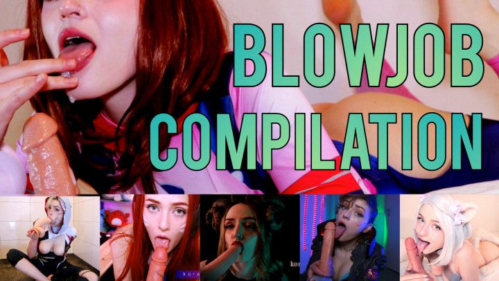 Blowjob compilation - cum shot - cosplay