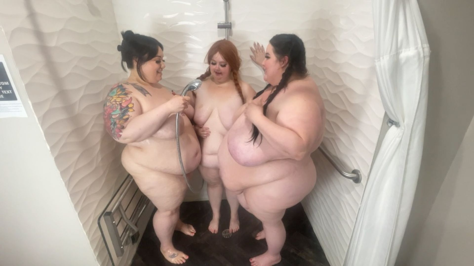 Three BBWs in the Shower Together