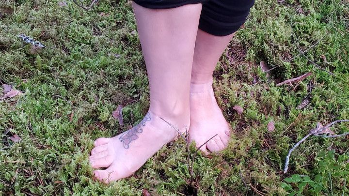 Beautiful Dirty Feet Trampling Moss