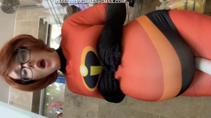 Pregnant Mrs Incredible Squirts In Supersuit 36 weeks