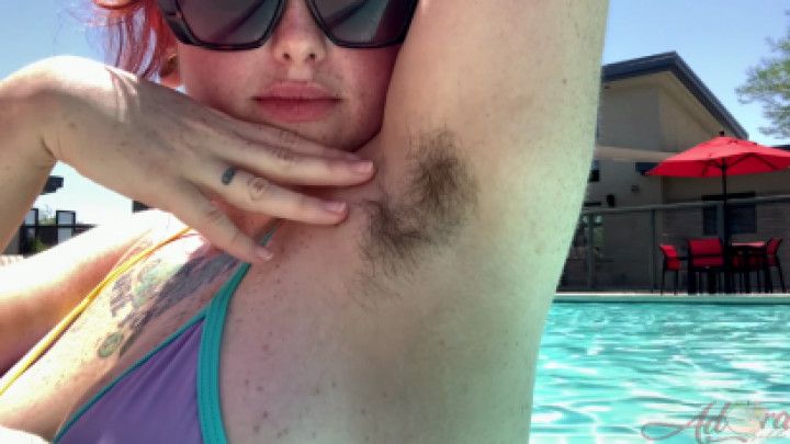 Public Pool Hairy Armpit Tease