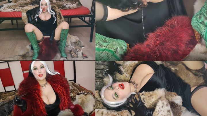 Cruella de Vil enjoys furs and squirt