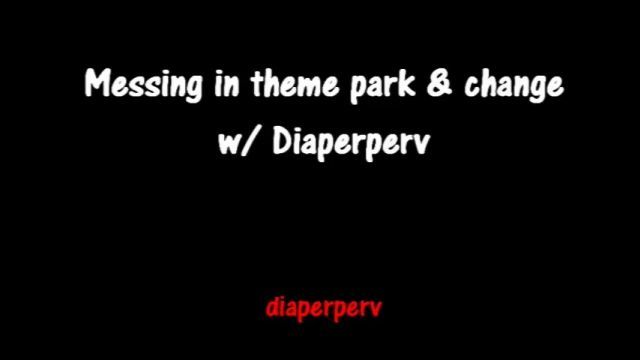 Innocent messy diaper change in theme park