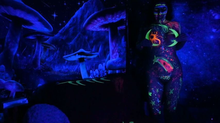 Dancing in Black Light Body Paint