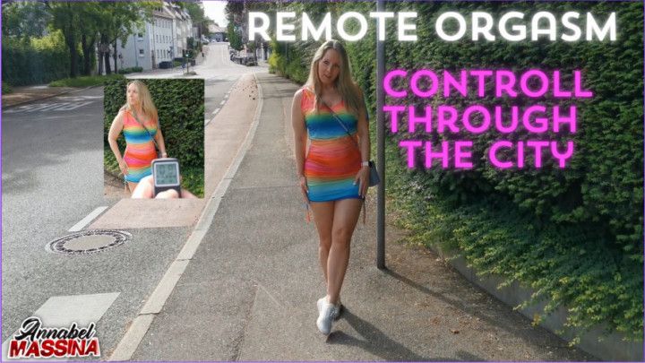 Remote orgasm control through the city