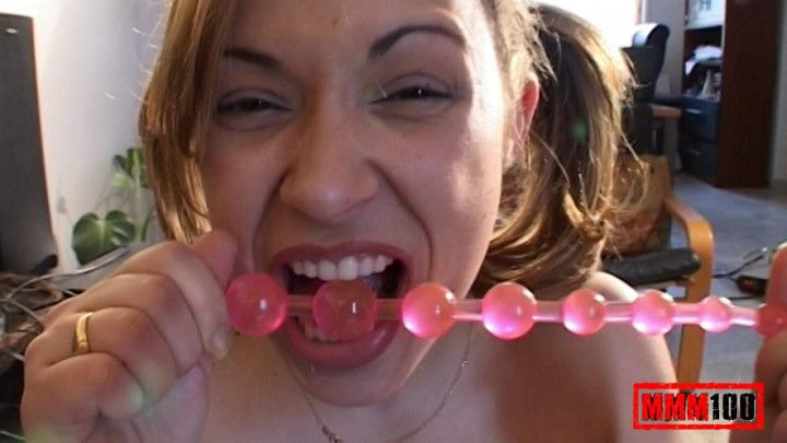 Spanish pornstar Sara May playing with plastic toys