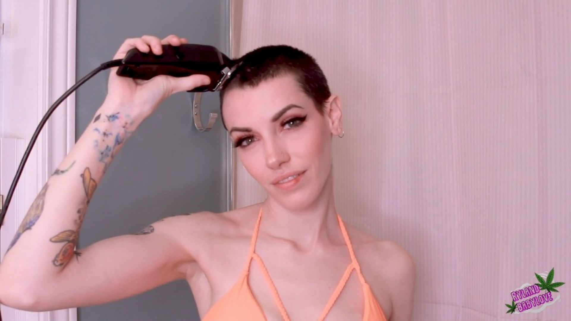 head shave in bikini