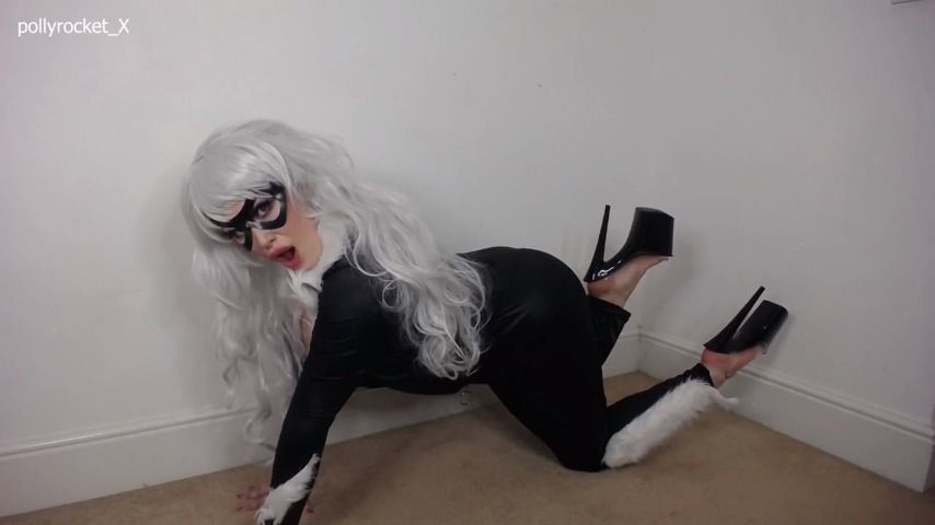 Black Cat Cosplay - Dildo riding