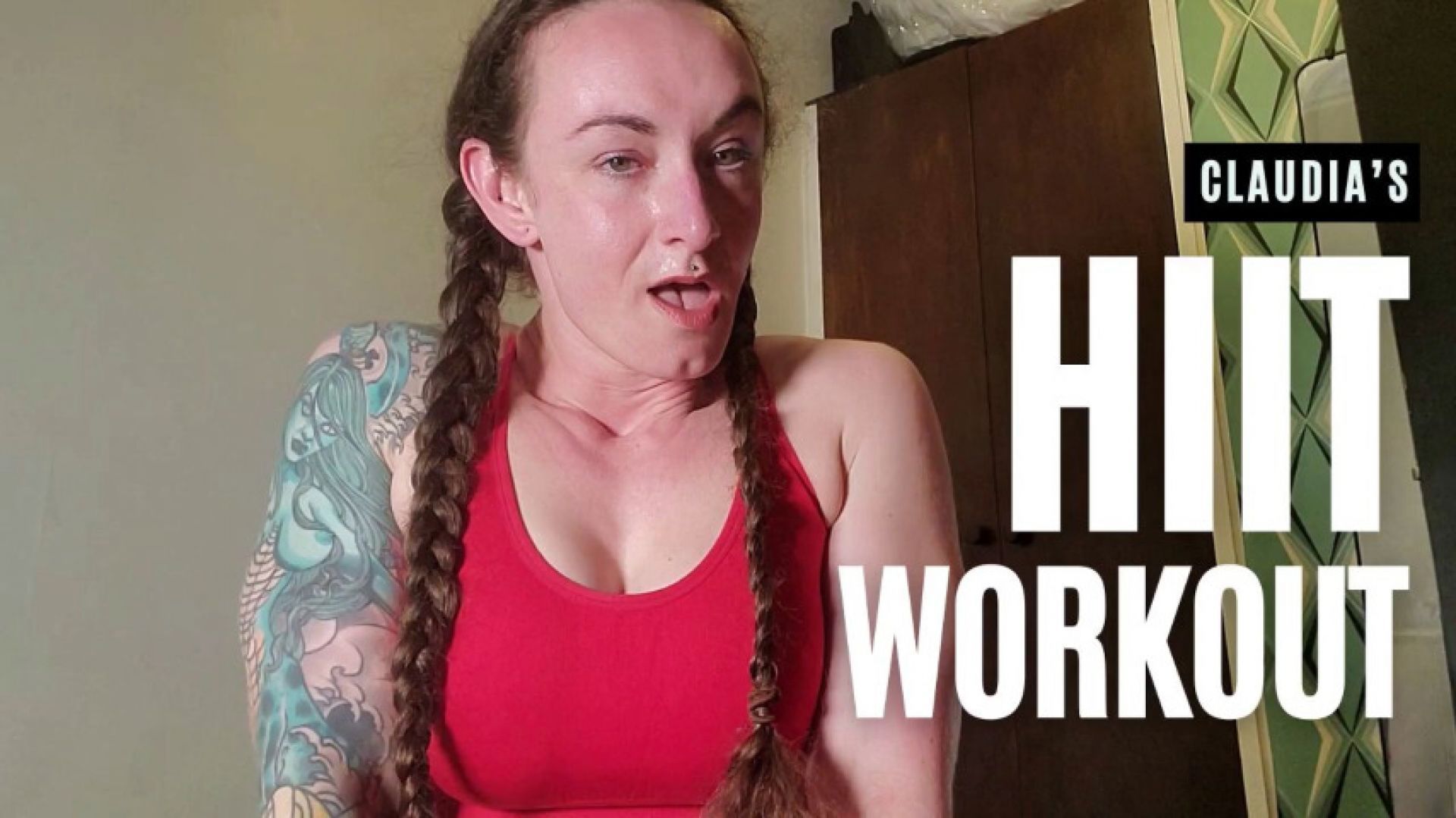 Muscle Girl Claudia Sweaty HIIT Workout