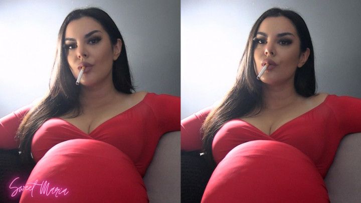 Pregnant step-mom teaches you how to smoke