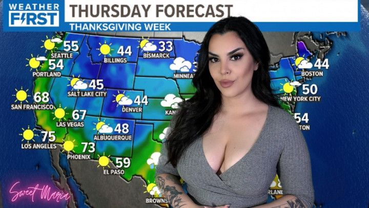 Weather girl has a hiccup fit on live tv