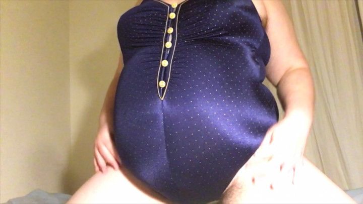 Fat Round Belly in Tight Bathing Suit