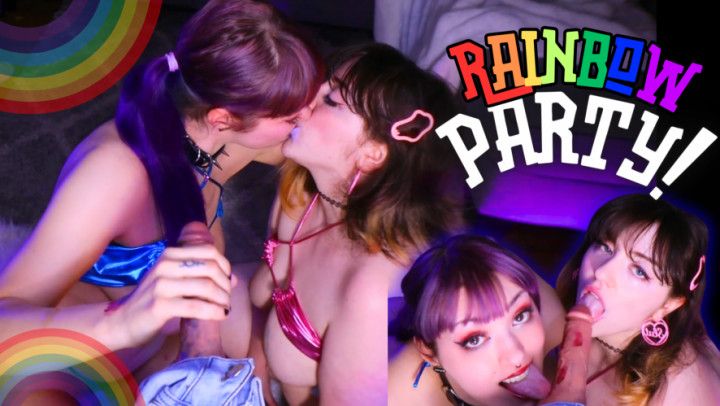 Rainbow Party with 2 Sluts