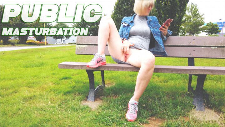 Public bench masturbation facing cars