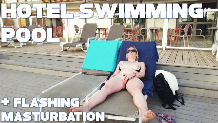 Flashing masturbation at the hotel pool