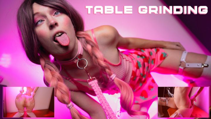 Hands Cuffed. Gag On. Table Grinding